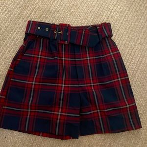 Zara plaid skort with belt